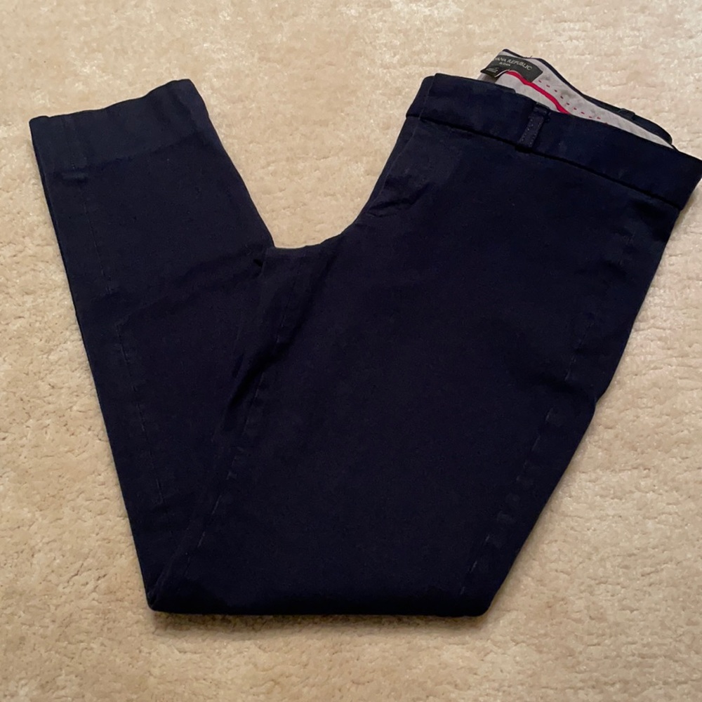 Banana Republic Navy Sloan Fit Cropped Pants